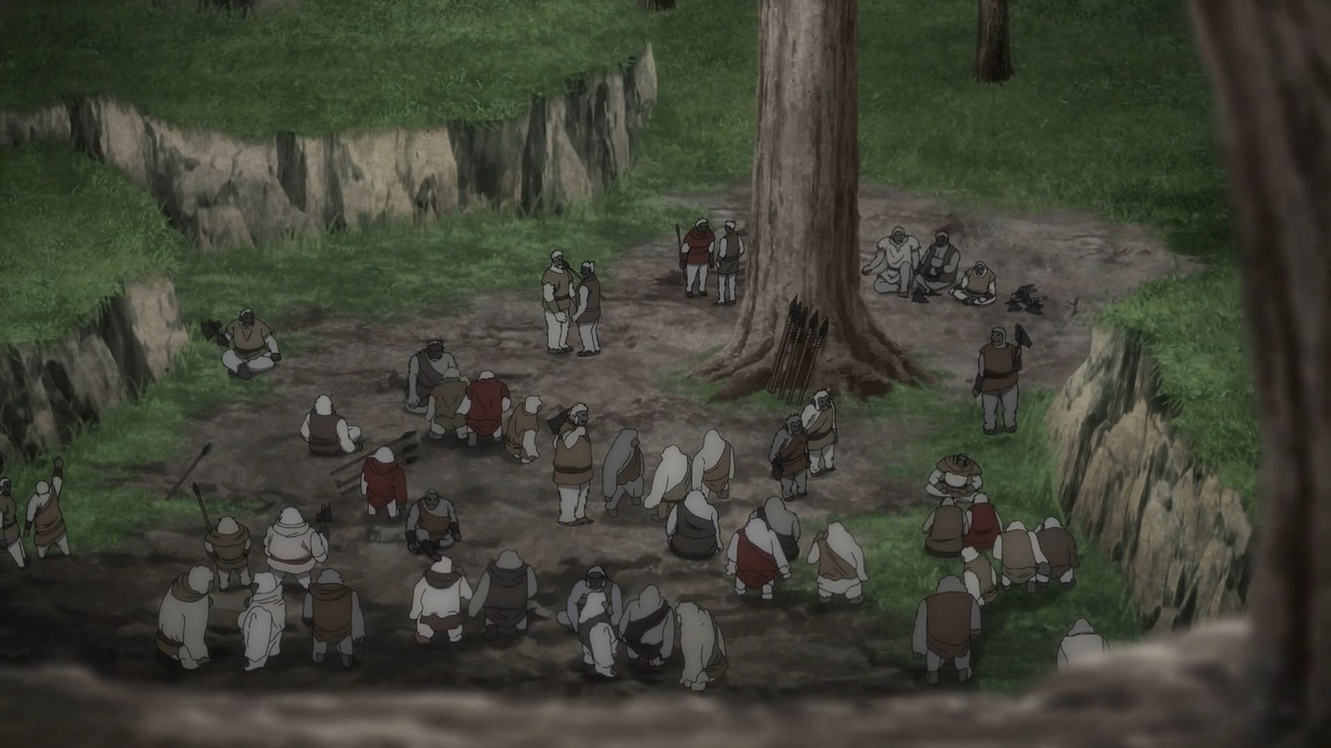 Episode 8 will likely feature the Macaques' second attack on Lag village (Image via Asahi Production)